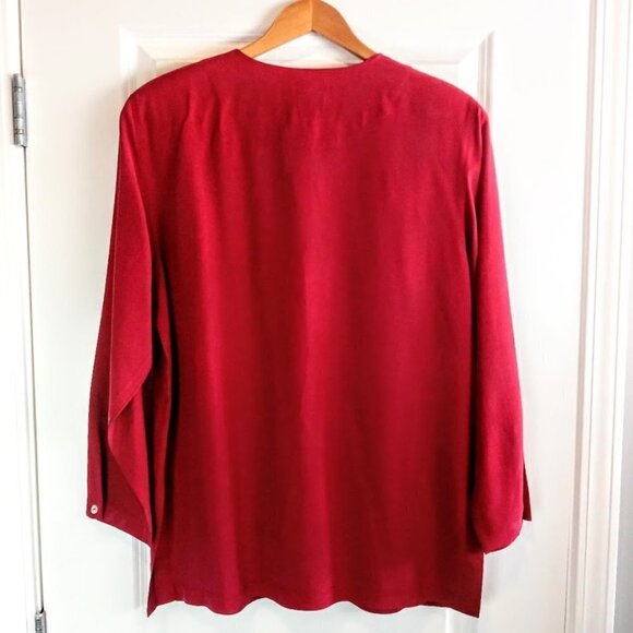 Rafaella Red Silk Long Sleeve Jacket - Picture 2 of 4